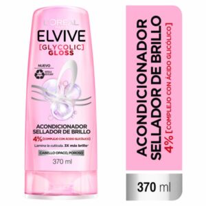 Acondicionador Capilar Glycolic Gloss Para Cabello Opacos Poroso ELVIVE L'ORÉAL 370 Ml