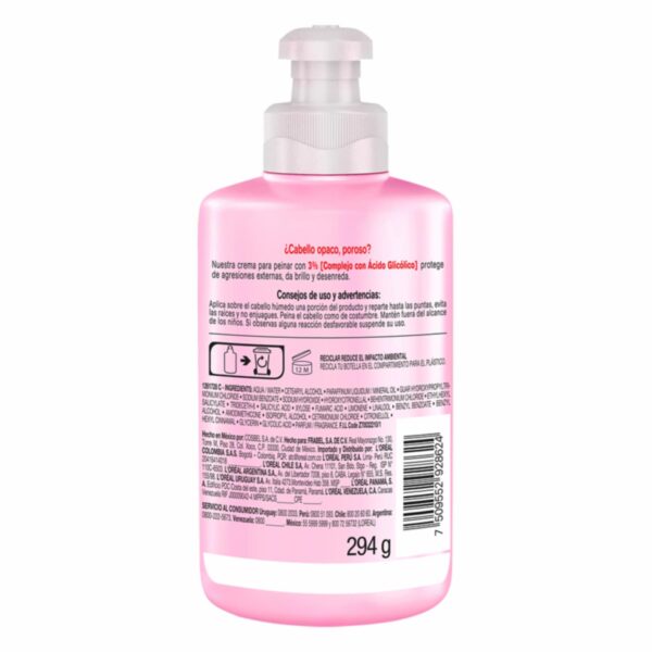 Crema Para Peinar Glycolic Gloss Para Cabello Opacos Poroso ELVIVE L´ORÉAL 300 Ml - Imagen 11