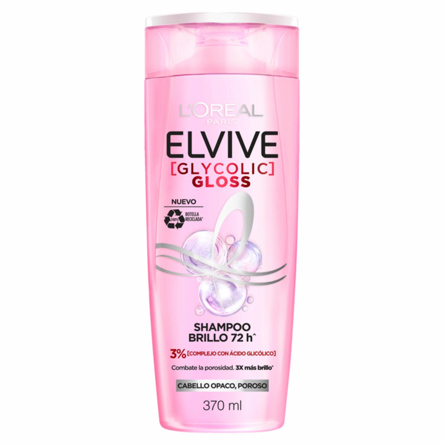 Shampoo De Cabello Glycolic Gloss Para Cabello Opacos Poroso ELVIVE L’ORÉAL 370 Ml