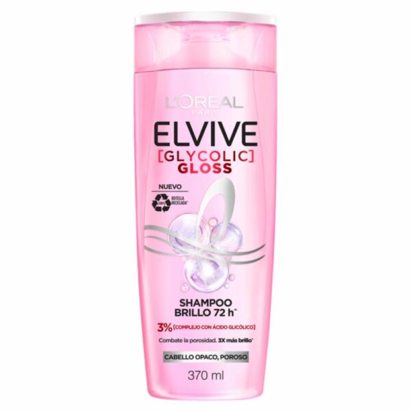 Shampoo Capilar Glycolic Gloss Para Cabello Opacos Poroso ELVIVE L'ORÉAL 370 Ml - Imagen 10