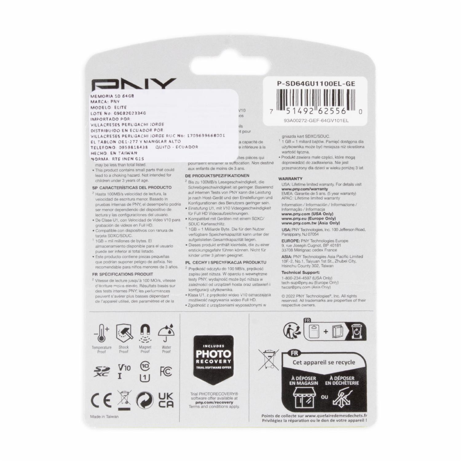 Memoria Flash Elite PNY 64 Gb