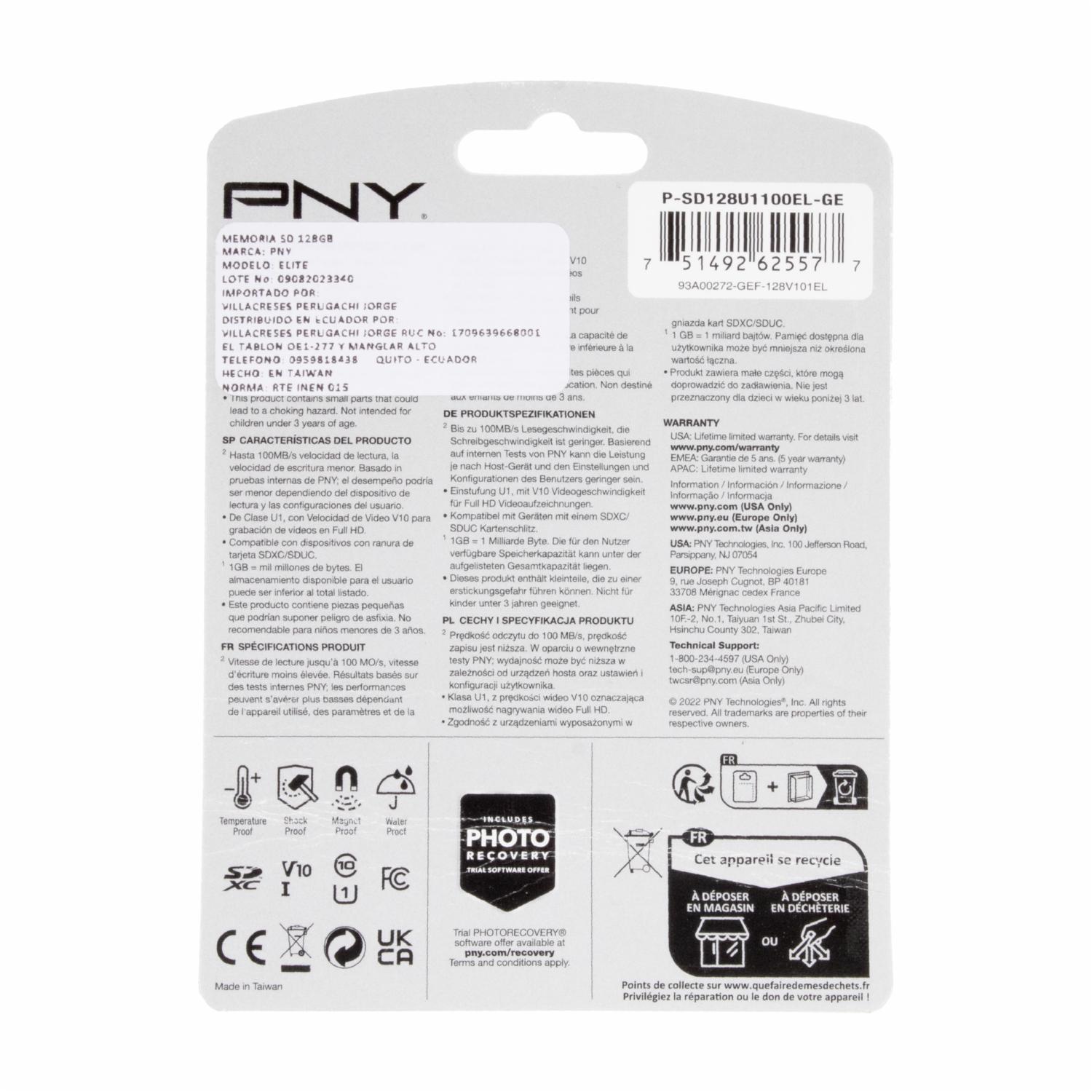 Memoria Flash Elite PNY 128 Gb