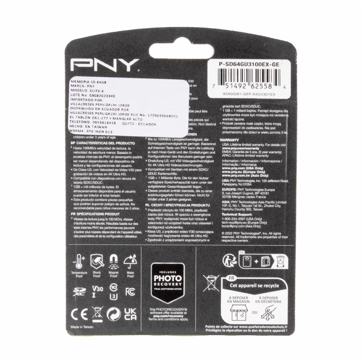 Memoria Flash Elite-X PNY 64 Gb