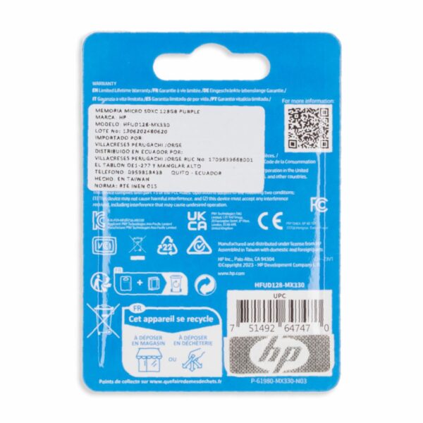 Tarjeta Micro SD Mx330 HP 128 Gb - Imagen 2