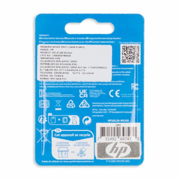 Tarjeta Micro SD Mx330 HP 128 Gb - Imagen 2