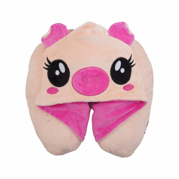 Cojín Infantil Para Cuello Diseño Con Capucha Cerdito LILY TOY´S 35 Cm
