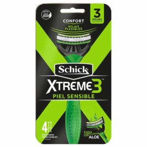 Afeitadora Desechable Caballero Xtreme 3 Piel Sensible GINLAC X 4 Uds