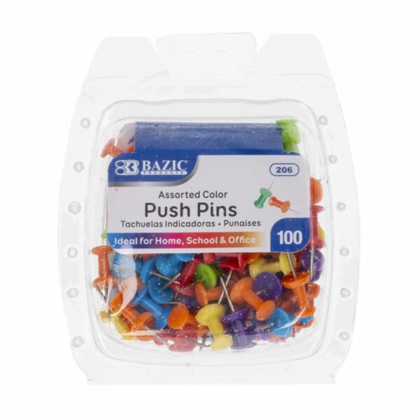 Tachuelas Colores Surtidos BAZIC X 100 Uds
