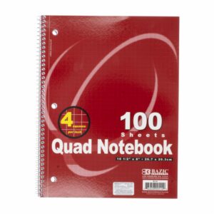 Cuaderno Espiral 100 Hojas Cuadros BAZIC Unidad