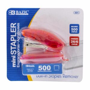 Grapadora De Hojas Mini Standard 26/6 Con 500 Grapas BAZIC Unidad