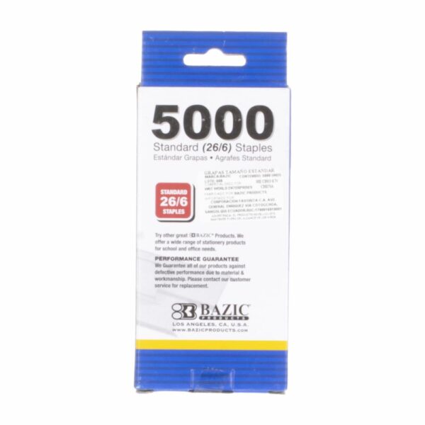 Grapas Metálicas Standard 26/6 BAZIC X 5000 Uds - Imagen 2