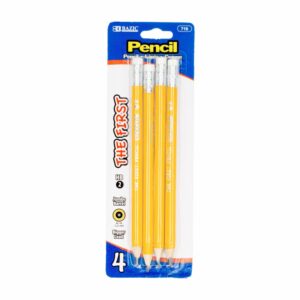 Lápices De Colores Amarillo Jumbo Premium BAZIC X4 Uds