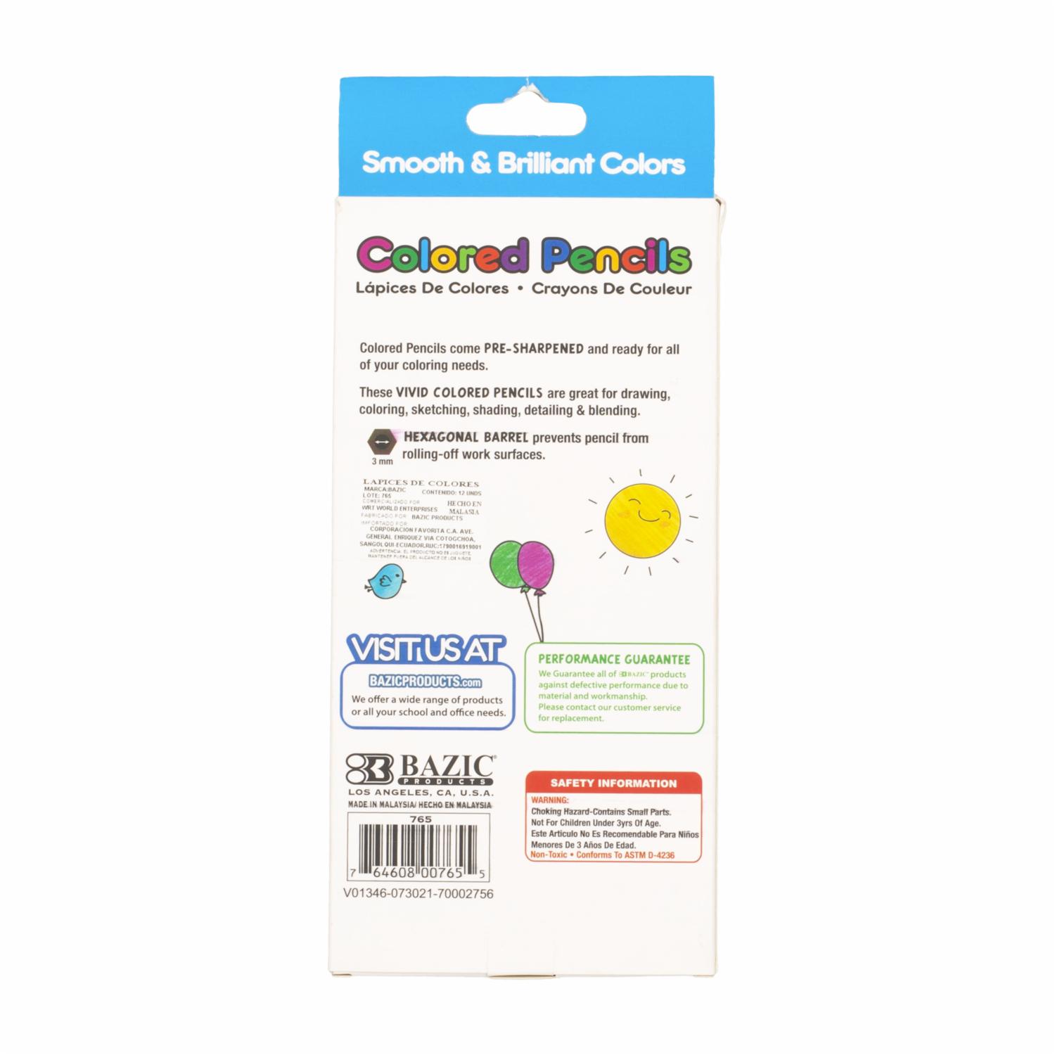 Lápices De Colores Set Surtido BAZIC X12 Uds - Imagen 2