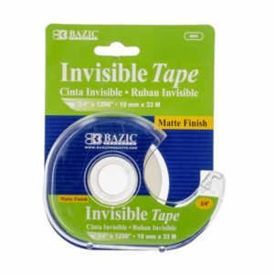 Cinta Adhesiva Invisible 3/4 "X 1296" Con Dispensador BAZIC Unidad