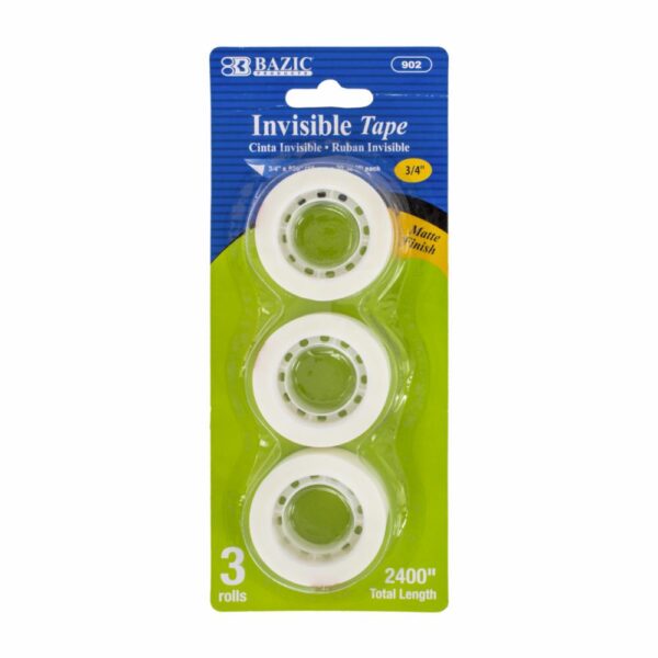 Cinta Adhesiva Invisible 3/4 "X 800" BAZIC X 3 Uds
