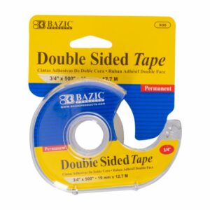 Cinta Adhesiva Permanente De Doble Faz 3/4 "X 500" Con Dispensador. BAZIC Unidad