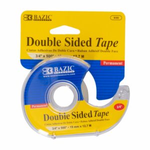 Cinta Adhesiva Permanente De Doble Faz 3/4 "X 500" Con Dispensador. BAZIC Unidad