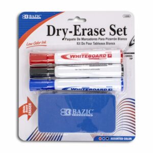 Marcadores Colores Punta Cincel Lavable Borrador BAZIC X3 Uds