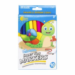 Marcadores Colores Super Tip Lavables BAZIC X10 Uds