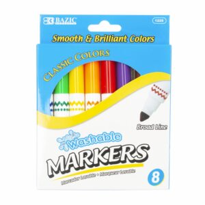 Marcadores Set De Colores Jumbo Lavables BAZIC X8 Uds