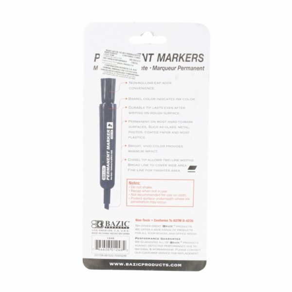 Marcadores Negro Chisel BAZIC X3 Uds - Imagen 2