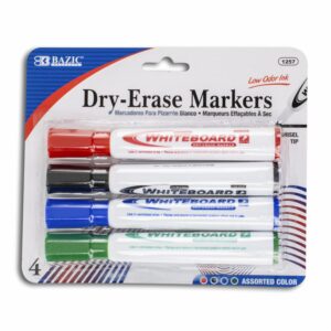 Marcadores Chisel Tip Borrable BAZIC X4 Uds