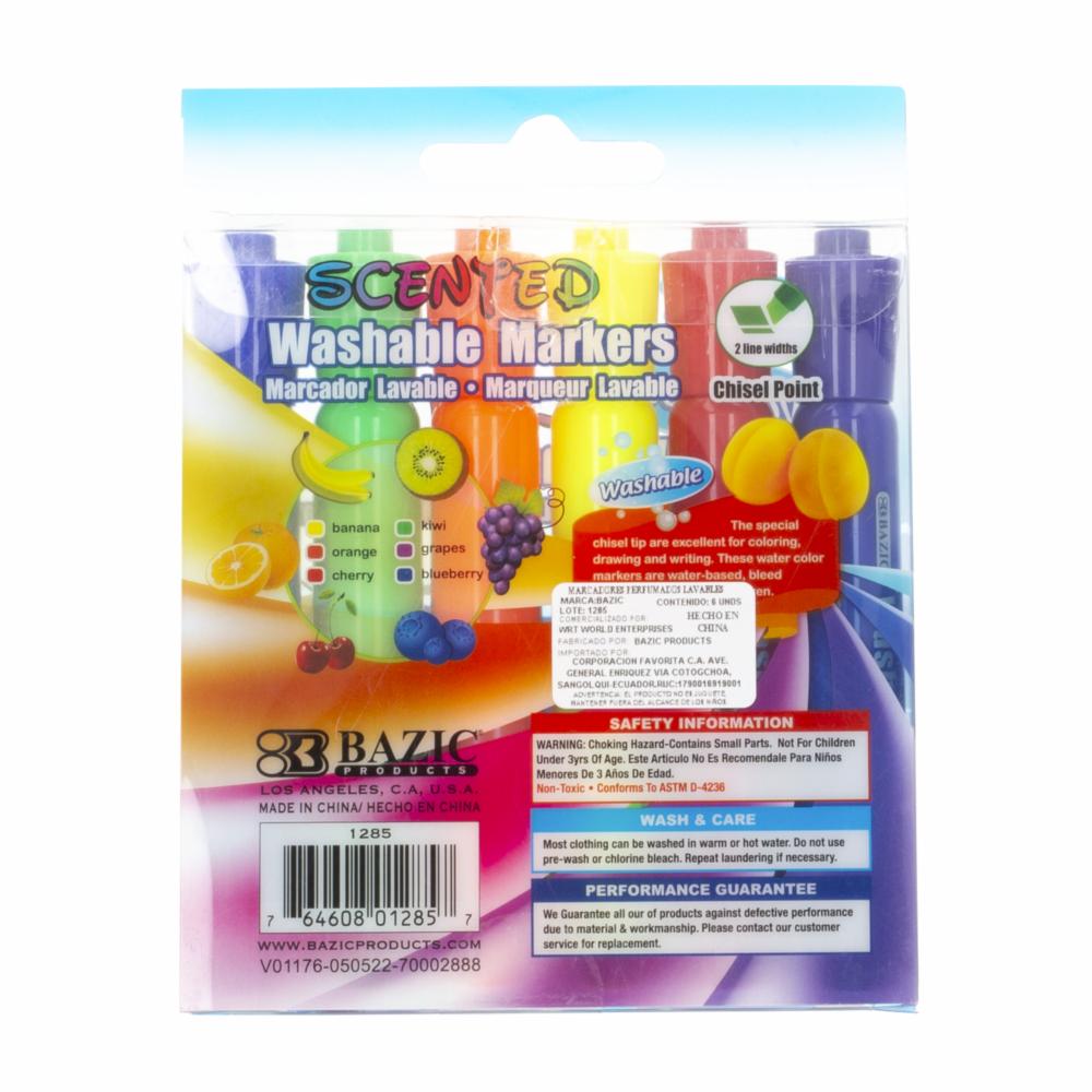 Marcadores De Colores Perfumados Lavables BAZIC X6 Uds