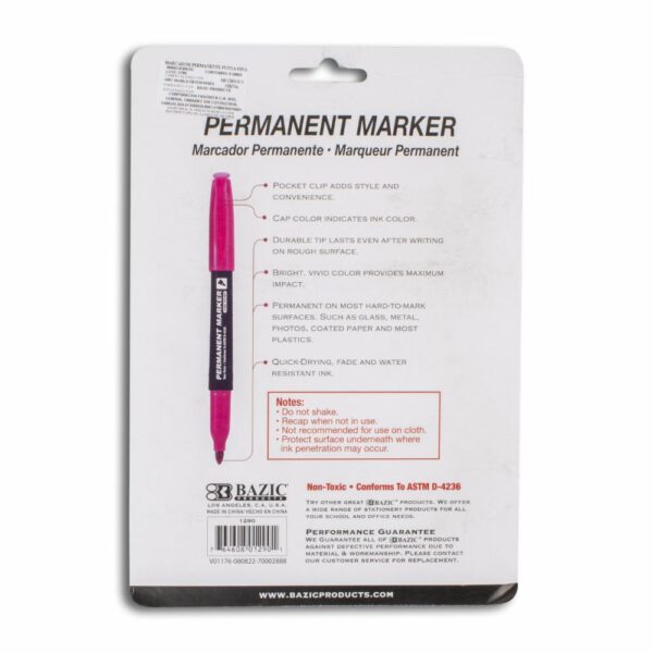 Marcador Permanente Punta Fina BAZIC X8 Uds - Imagen 2