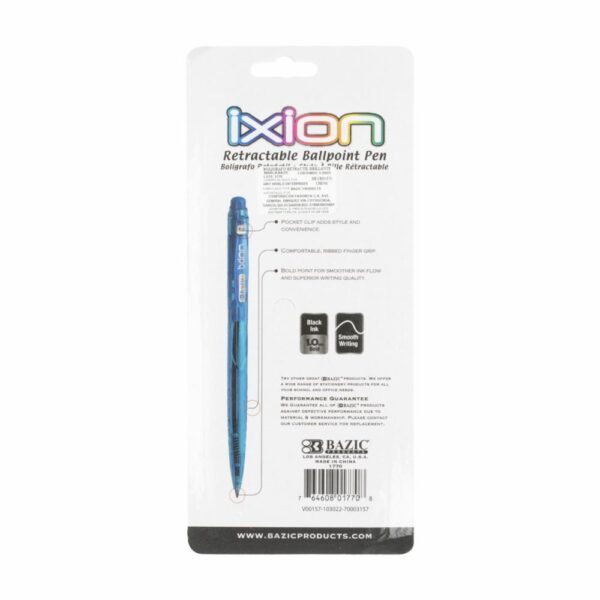 Bolígrafo Ixion Dazzle Negro BAZIC Unidad - Imagen 2
