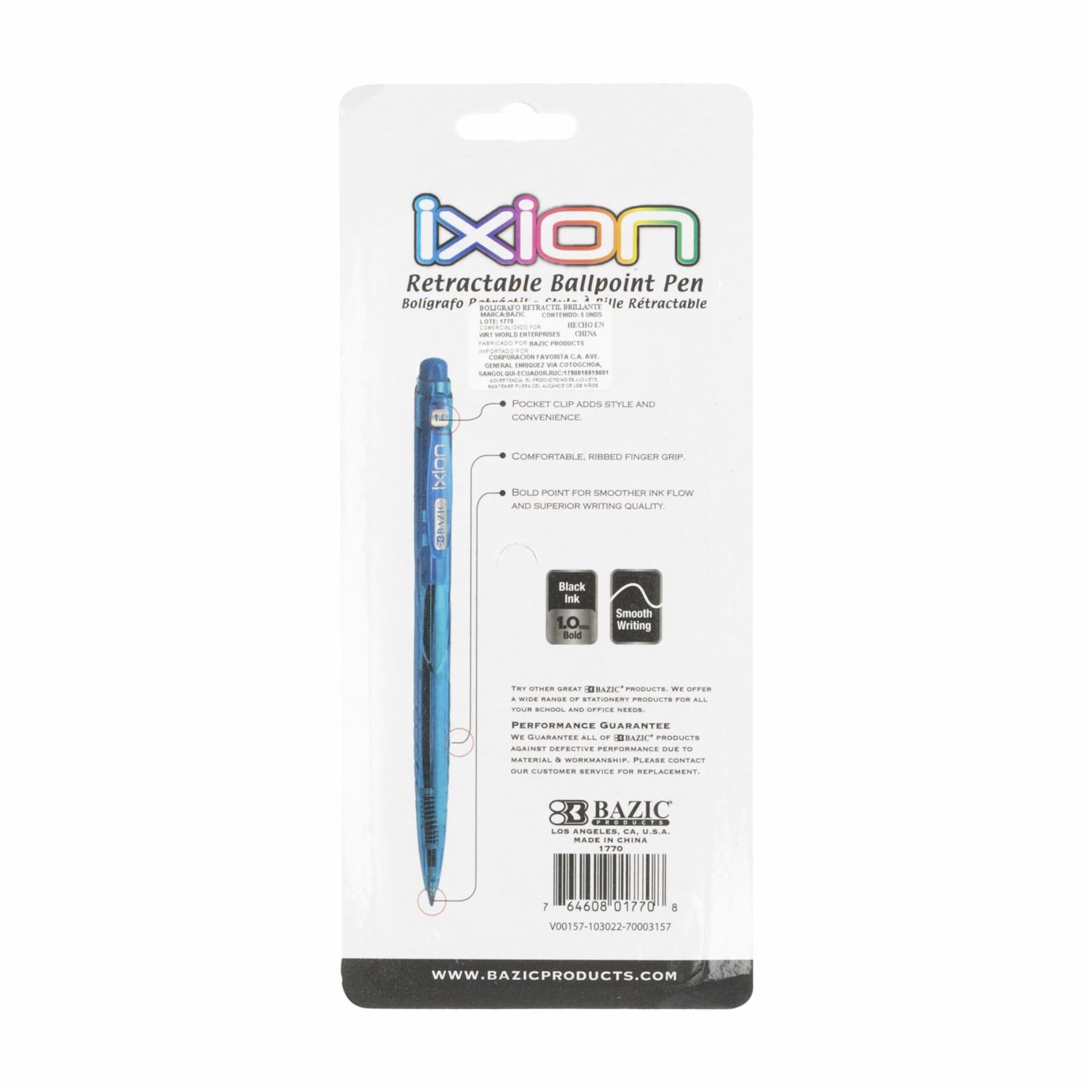 Bolígrafo Ixion Dazzle Negro BAZIC Unidad - Imagen 2