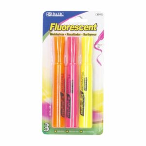 Resaltador Fluorescente Estilo Escritorio BAZIC X3 Uds