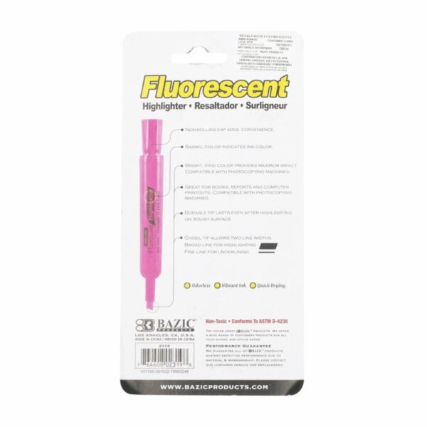 Resaltador Fluorescente Estilo Escritorio BAZIC X3 Uds - Imagen 2