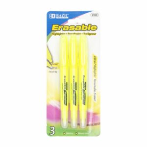 Resaltador Amarillo Borrable BAZIC X3 Uds