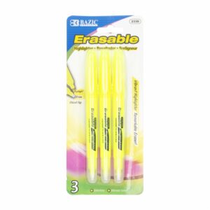 Resaltador Amarillo Borrable BAZIC X3 Uds