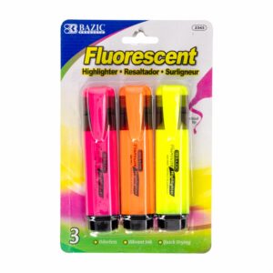 Resaltador Fluorescente BAZIC X3 Uds