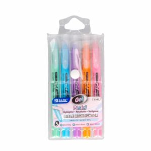 Resaltador De Gel Colores Pastel BAZIC X5 Uds