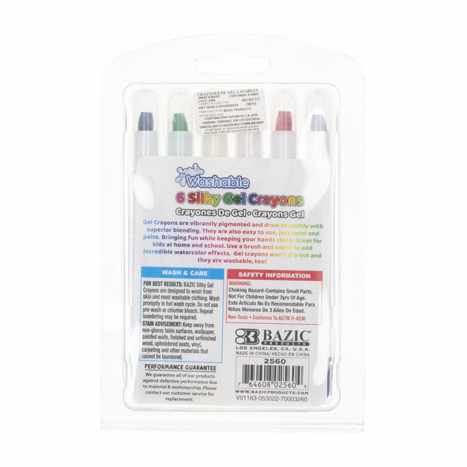 Crayones De Colores Silky Gel BAZIC X6 Uds - Imagen 2