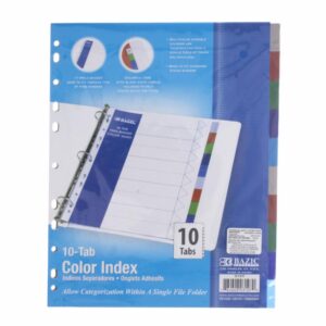 Carpeta Con Divisores De Pestañas De 10 Colores BAZIC Unidad