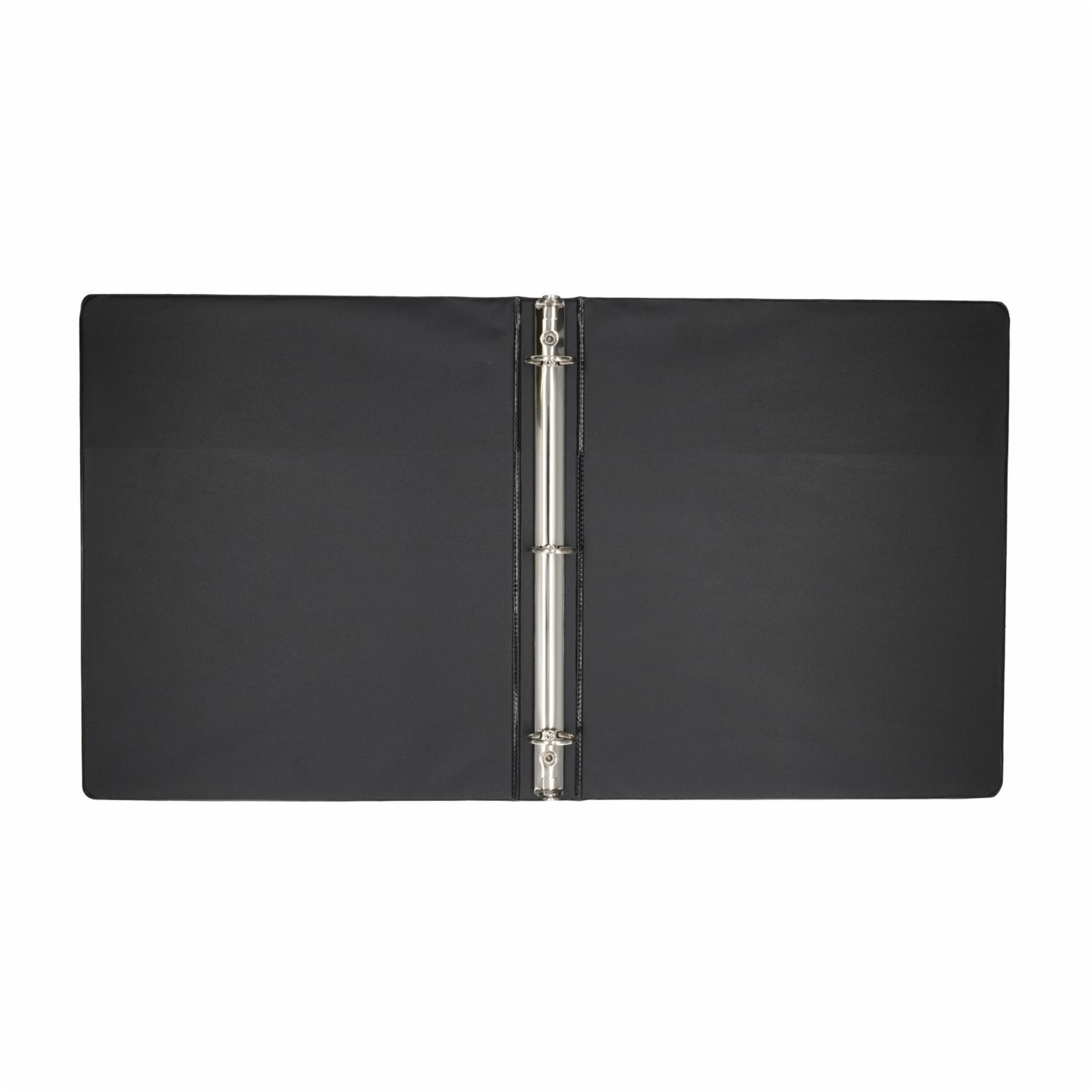 Carpeta De 3 Anillos Con 2 Bolsillos Color Negra BAZIC Unidad - Imagen 2