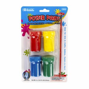 Temperas De Colores Con Pincel 18 Ml BAZIC 18 Ml