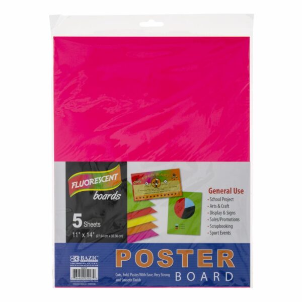 Cartulinas Fluorescentes Tamaño 11" X 14" BAZIC X 5 Uds
