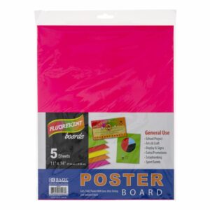 Cartulinas Fluorescentes Tamaño 11" X 14" BAZIC X 5 Uds