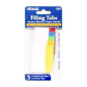Pestañas Adhesivas Para Archivar 2" X 1,5" BAZIC X 6 Uds