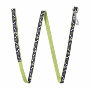 Correa De Lazo Con Huellas Cafes Y Huesos RIBBON 5/8" X 04