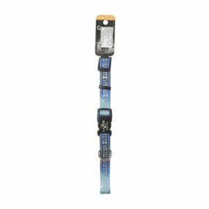 Collar Estampado Azul Hueso Mediano LAZER BRITE 5/8"X12"-18"