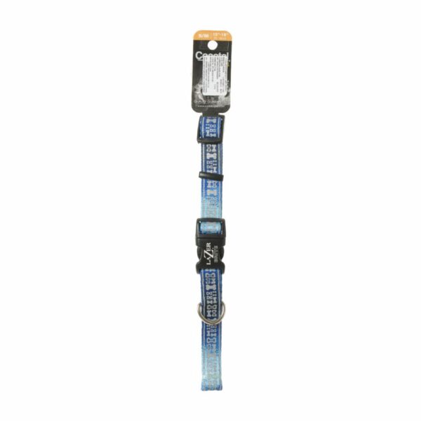 Collar Estampado Azul Hueso Mediano LAZER BRITE 5/8"X12"-18"