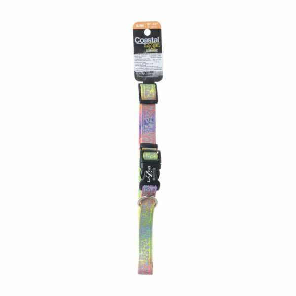 Collar Estampado Corazon Arco Iris Grande LAZER BRITE 5/8"X12"-18"