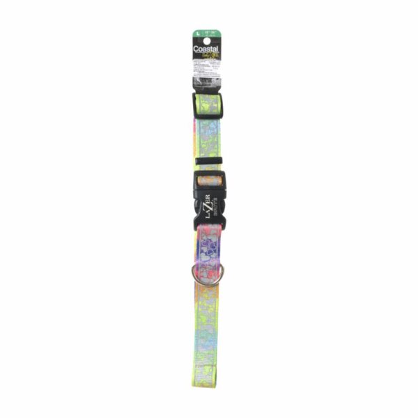 Collar Estampado Corazon Arco Iris Grande LAZER BRITE 3/8"X18"-26"