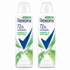 Desodorante En Aerosol Bamboo Y Aloe Vera REXONA 2 X 150 Ml