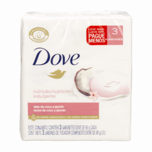 Jabón En Barra Con Leche De Coco DOVE 3 X 90 G